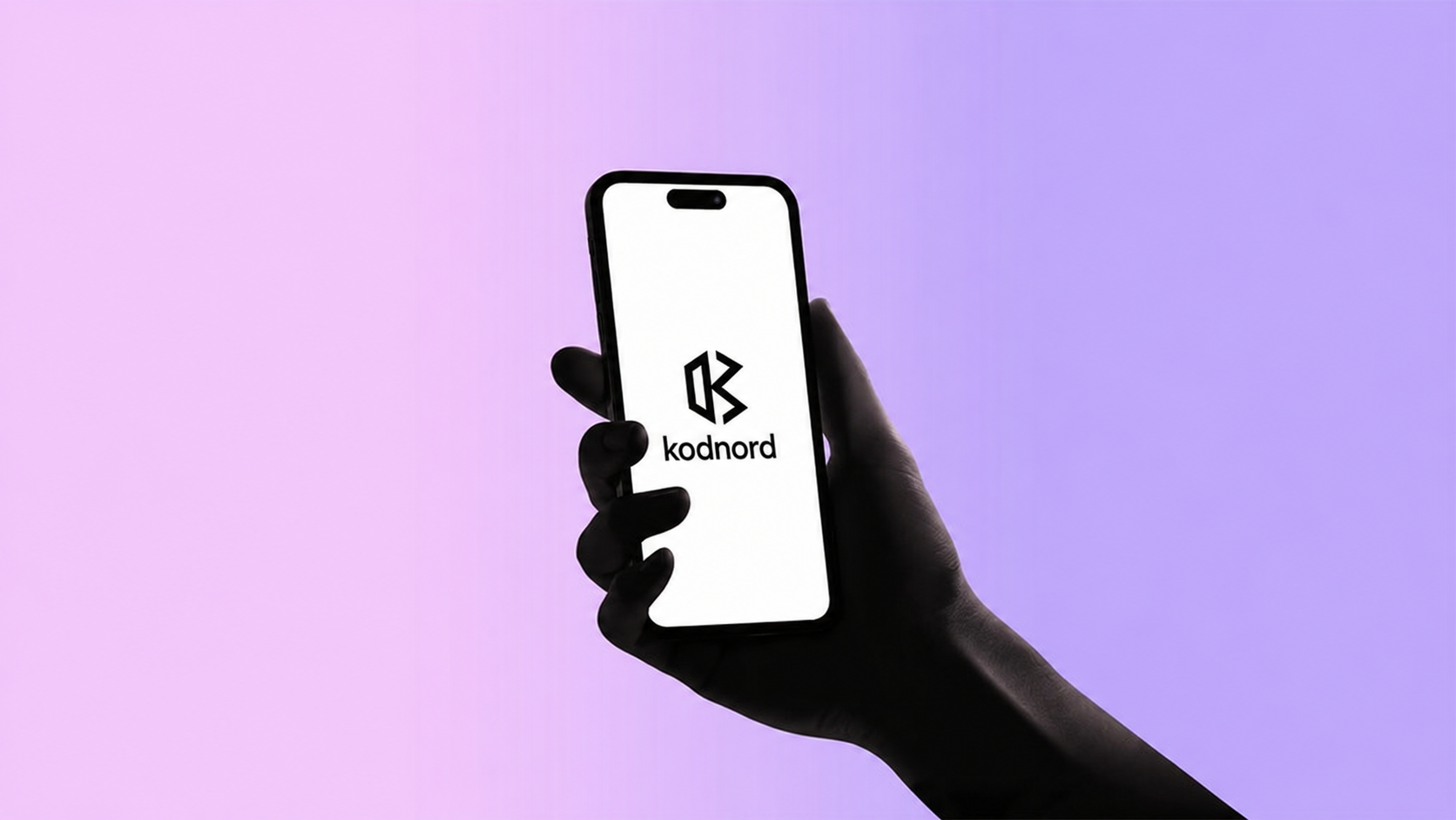 KodNord-logotyp på mobil